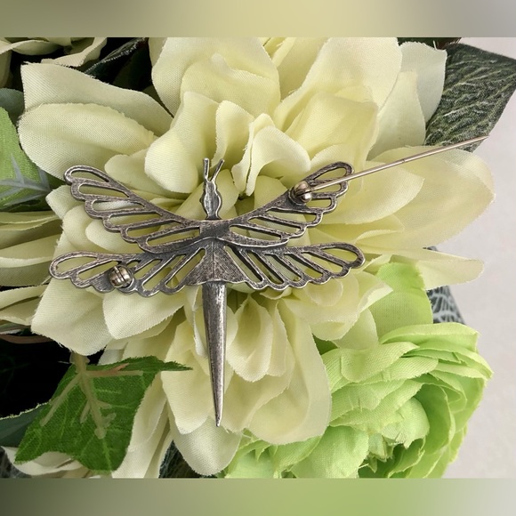 🎉❤️Vintage Silver Tone Dragonfly Brooch - Picture 2 of 5